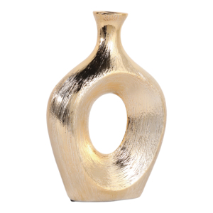 Vaso in Ceramica Ovale con Ritagli, Alto, Moderno, Decorativo per Soggiorno, Camera da Letto, Ufficio, Tavolo d'Appoggio - Product Image 3