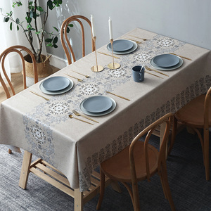 Nappe rectangulaire SKE style nordique en PVC imperméable à motif géométrique imprimé pour usage domestique - Product Image 4