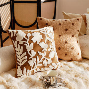 Funda <span class=keywords><strong>de</strong></span> cojín cuadrada estilo francés, color marrón cremoso, <span class=keywords><strong>de</strong></span> mediados <span class=keywords><strong>de</strong></span> siglo, para sofá <span class=keywords><strong>de</strong></span> sala <span class=keywords><strong>de</strong></span> estar Maillard, con núcleo. - Product Image 3