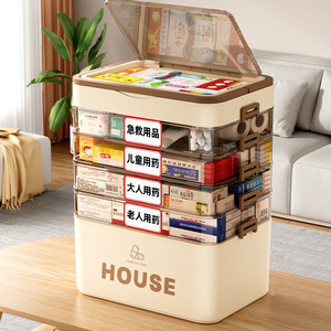 Caja de Almacenamiento de Gran Capacidad de 6 Capas, Material Grueso de Grado Alimenticio, Sellada, Impermeable, Organizador de Medicamentos para el <span class=keywords><strong>Hogar</strong></span> - Product Image 1