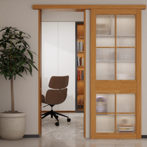Diseño minimalista moderno Invisible puerta fantasma corredera pista oculta colgante estilo de pared Puerta de Granero puerta interior corredera de madera - Product Image 1