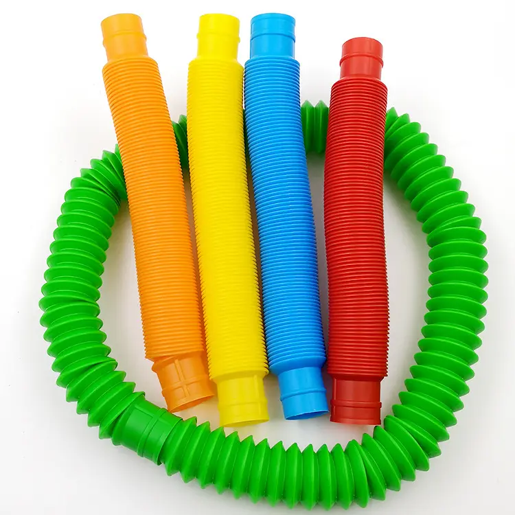 विस्फोटक रंग वापस लेने योग्य पाइप shrinkingCompression प्लास्टिक धौंकनी मिनी प्रकार decompression के खिलौना बच्चों के लिए