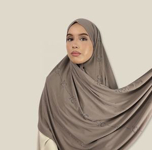 2023新デザインプレミアムジャージーラインストーンヒジャーブショールストレッチ手作りスカーフイスラム教徒女性オランダスカーフ - Product Image 2