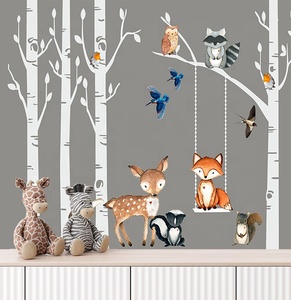 Dekorasi Dinding 3D Hewan Lucu untuk Anak, Mural Modern Tahan Air, Mudah Dipasang, Hiburan untuk Kamar Tidur Bayi Laki-laki dan Perempuan - Product Image 2