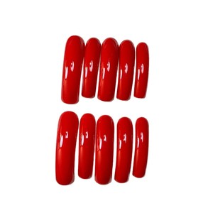 Nouveaux Ongles Press-On Courbes Sexy 10 Pièces Faits Main Rouge Uni <span class=keywords><strong>Faux</strong></span> Ongles Longs Courbes Tendance en Gros à Vendre - Product Image 6