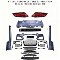 Kit Upgrade Bumper Depan/Belakang Gaya Audi TT TTS 2015-2019 TTRS Baru dengan Pemasangan Clip-on dan Lubang Sensor Park Assist