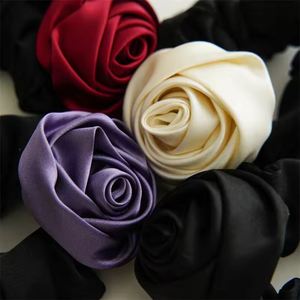 New Sweet Polyester Satin Rose Large Intestine Casual Accessory Ponytail Bun Hair Tie - Product Image 4