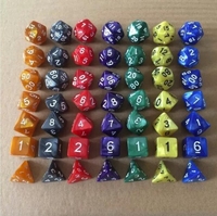 Dés polyédrique, Double Couleurs Polyédriques Dés de Jeu 7 pièces/ensemble pour JEU de RÔLE Donjons et Dragons Pathfinder MDN RPG MTG D20 D12 D10 D8