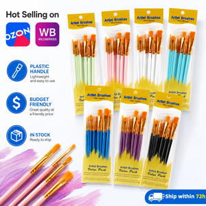 <span class=keywords><strong>Set</strong></span> di 10 Pennelli Economici con Manico in Plastica per Bambini, Disponibili in Magazzino - Product Image 1