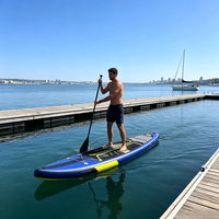 Planche de SUP gonflable portable et légère en matériau Drop Stitch, construction EVA/PVC, système à 3 ailerons - JADE pour le modèle 175 pour le lac