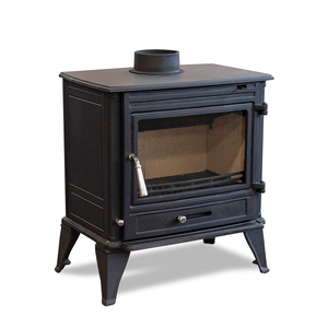 Stufa a Pellet <span class=keywords><strong>in</strong></span> <span class=keywords><strong>Ghisa</strong></span> Bestfire, Caminetto da Interno Autoportante dal Design Tradizionale, Potenza 10Kw, Nero Opaco, <span class=keywords><strong>Canna</strong></span> <span class=keywords><strong>Fumaria</strong></span> da 6 Pollici - Product Image 2