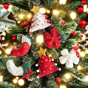 Wool Felt Durable <b>Star</b> Shape Pendant Snowflake Hanging Accessories Handmade Christmas Tree <b>Decoration</b> Factory Wholesale 9*11cm - Product Image 2