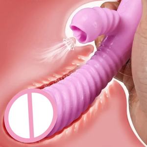 Vibrateur puissant pour lapin, stimulateur du point <span class=keywords><strong>G</strong></span>, clitoris, langue léchant, gode vibrant, masseur vaginal, jouet sexuel pour femmes - Product Image 4