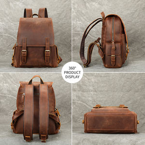 MARRANT Mochila de Viaje Impermeable de Cuero Crazy Horse, Mochila de Cuero para Portátil de 15 Pulgadas, Mochila de Cuero Genuino para Hombre - Product Image 2