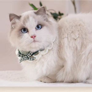 Collare in morbida pelle di lusso giapponese per gatti, con stampa fantasia, decorato con piume in lega, sciarpa per gattini, asciugamano per cani, accessori per animali domestici - Product Image 1