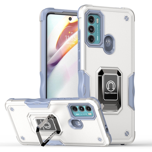 2 1 Hybrid TPU PC Shockproof Protective Back Cover Ring Kickstand Phone Cases G60/G60S Premium Mobile