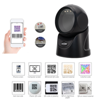 YHDAA Lector de Códigos QR Inalámbrico Bluetooth 3 en 1, Escáner de Códigos de Barras de Escritorio USB con Escaneo Automático Omnidireccional 2D