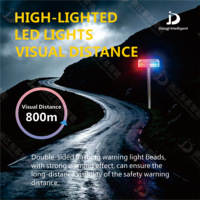 Feux stroboscopiques LED à énergie solaire en matériau PC rouge et bleu avec son d'avertissement clignotant, protection IP65 pour routes urbaines et aéroports