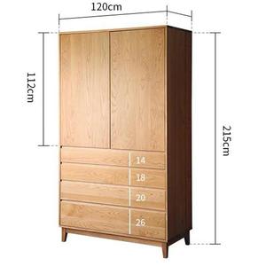 Armoire en bois massif de cerisier minimaliste moderne avec <span class=keywords><strong>porte</strong></span> <span class=keywords><strong>coulissante</strong></span> lisse pour chambre à coucher de <span class=keywords><strong>style</strong></span> japonais, meubles de rangement pour la maison - Product Image 4