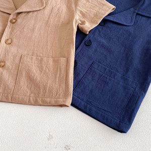 Ensemble deux pièces été 2026 pour enfants : <span class=keywords><strong>cardigan</strong></span> et short en pur coton, style coréen, simple et confortable pour garçons et filles - Product Image 4