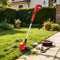 Tondeuse à gazon électrique L&P 230V 380W 12000 tr/min 25cm à double ligne télescopique 29cm avec protection de coupe réglable en 10 positions