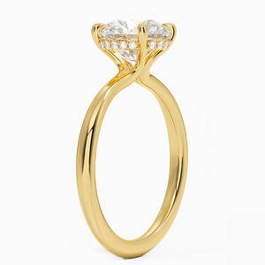 Anillo de compromiso y boda solitario de plata chapada en platino clásico HK de kuololit con moissanita blanca de 2 quilates para mujer - Product Image 2