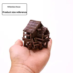 <span class=keywords><strong>Aquarium</strong></span> Landschapsdecoratie Aquatische Benodigdheden Bonsai Keramisch Huis Rieten Huisje Shandong Decoratief Gras - Product Image 2