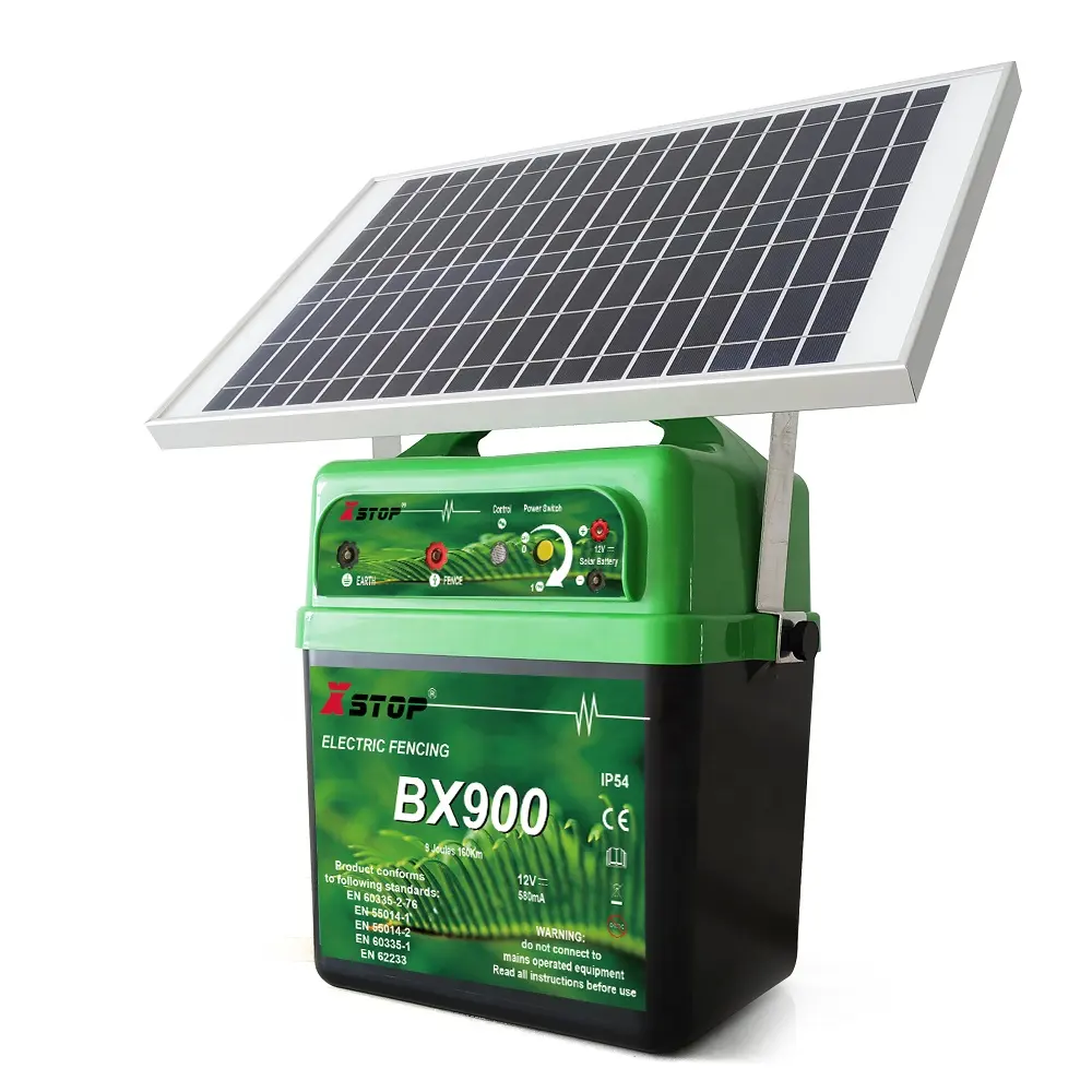 Wasserdichter Zaun-Energizierantrieb mit Solarpanel elektrischer Zaun 160 km tragbarer 12 V solar-elektrischer Zaun-Energizierantrieb