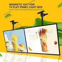 Panneau de menu LED en verre A4 ultra-fin et élégant, panneau publicitaire extérieur, cadre en aluminium pour les cinémas et les magasins, boîtes lumineuses publicitaires
