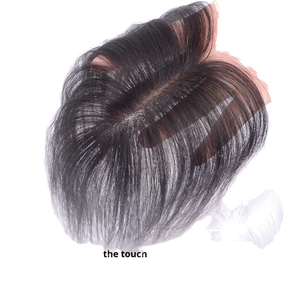 Topper de cheveux humains Remy lisses pour femme, tissage noué à la main, nœuds invisibles, volumisant, léger 7g, postiche pour la ligne des cheveux - Product Image 1