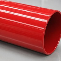 Tuyau composite en acier revêtu d'époxy rouge, intérieur et extérieur, pour la distribution d'eau des hydrants d'incendie et des systèmes d'arrosage.