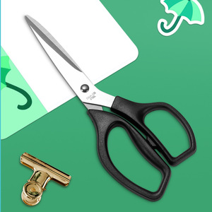 Office Scissors Stainless Steel Black Handle Straight Head For Home Paper Cutting Trimming Thread Ends Multi Purpose Use - Product Image 2