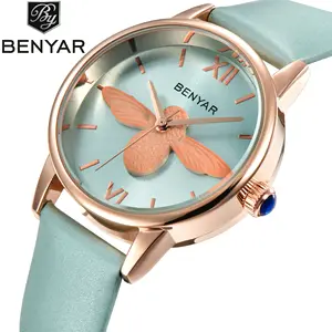 BENYAR дизайнерские часы из сплава с рисунком маленькой пчелки, модный подарок для студентов, кварцевые часы для девочек/женщин