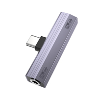 Adaptador Dual USB-C de Carga Rápida de 100W OTG para iPhone 16/15, iPad, MacBook, Galaxy y Más - Hub USB-C con Cargador de Auriculares Dual USB-C DC