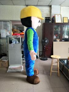 Divertente Costume da Mascotte Personalizzato di <span class=keywords><strong>Bob</strong></span> <span class=keywords><strong>l</strong></span>'Ingegnere con Casco di Sicurezza per Adulti Unisex - Product Image 5