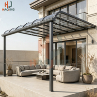 Auvent extérieur manuel en aluminium sur mesure avec panneau en polycarbonate et revêtement anti-UV – Abri durable pour maison résidentielle ou devanture de magasin