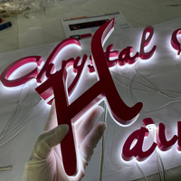 Lettres de canal rétroéclairées 3D personnalisées pour l'extérieur, enseigne publicitaire, panneau d'affichage, enseigne commerciale éclairée par LED pour enseigne rétroéclairée