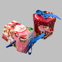 Boîte cadeau de Noël hexagonale recyclable avec logo personnalisé, boîtes en carton blanc pour l'emballage
