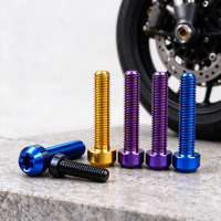 Baut Titanium GR5 Custom Anodized Torx Cup Head Screw Burn Blue Produsen untuk Perakitan Struktural Ringan Sepeda Motor