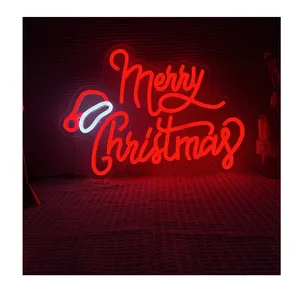 Vendita calda decorazione natalizia acrilica led luce al neon personalizzata led insegna al neon per decorazioni natalizie