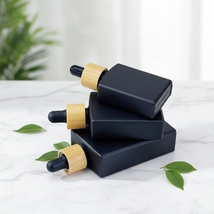 1oz <b>Dropper</b> <b>Bottles</b> Empty Square Transparent 30ml Matte Black Glass Essential Oil Frosted <b>Dropper</b> <b>Bottles</b> With White <b>Dropper</b> - Product Image 3