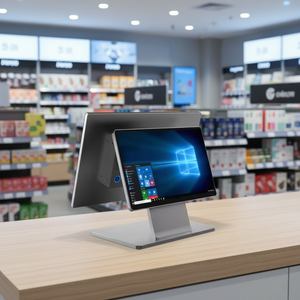 15.6." Terminal de caisse tout-en-un ultra-fin à double écran tactile, système de point de <span class=keywords><strong>vente</strong></span> pour supermarché, caisse NFC - Product Image 1