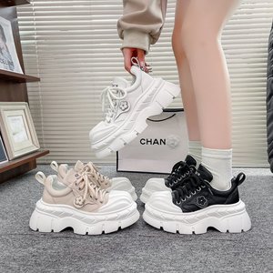 Zapatillas Deportivas de Plataforma con Cordones para Mujer, con Parte Superior de PU, Diseño Floral y Suela Gruesa Antideslizante de PVC - Product Image 2