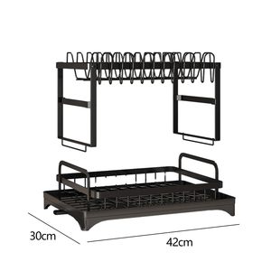 Kitchen Countertop <b>Dish</b> Rack Rustproof Over Sink <b>Dish</b> Drain Rack Space-Saving 2-Tier <b>Dish</b> Drying Rack with Utensil Holder - Product Image 3