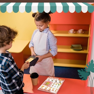 สมุดโน้ตสำหรับ<span class=keywords><strong>เด็ก</strong></span> 6 เล่มพร้อมไอคอนสีสันสดใสสำหรับเล่นบทบาทสมมติในธีมอาหาร ขนาด 4x6 นิ้ว 40 หน้าต่อเล่ม สำหรับใช้ที่บ้านและโรงเรียน - Product Image 4