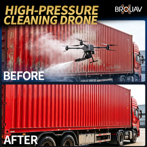 Drone professionnel de nettoyage de façade de bâtiment 4200 PSI, nettoyeur haute pression RTK câblé pour l'entretien des éoliennes - Product Image 4