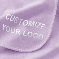 Couverture polaire imprimée avec logo, anti-boulochage, en polyester, idéale pour cadeaux d'affaires, commandes en gros, OEM pour entreprises