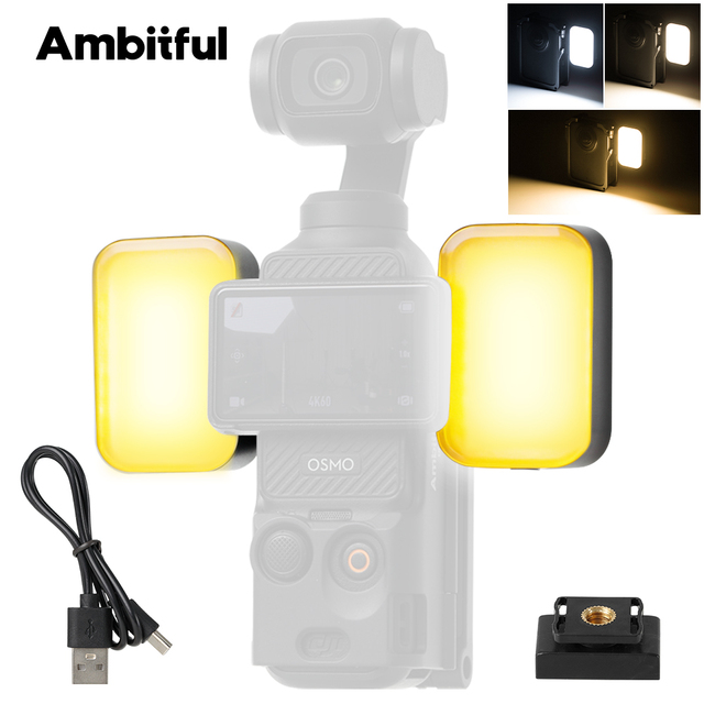 Ambitful ML01 RGB Pocket LED Light, Small Handheld Video Light with Cold Shoe Mount for Macro Photography Interview Live