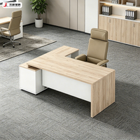 Bureau de direction moderne JIUSHUN, mobilier de bureau de luxe, bureau de direction en forme de L, table de direction