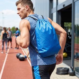Wholesale Custom Logo <b>Drawstring</b> Backpack Polyester Sports Gym Sack <b>Bag</b> Factory <b>Waterproof</b> Cinch <b>Bag</b> Outdoor Fitness <b>Drawstring</b> - Product Image 4